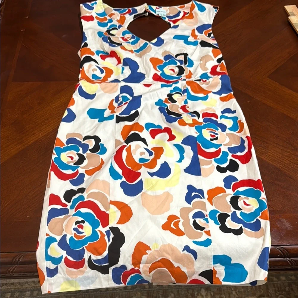 Anthropologie Tracy Reese Multicolor Floral Midi Dress selah lined cutout midi - Picture 2 of 10